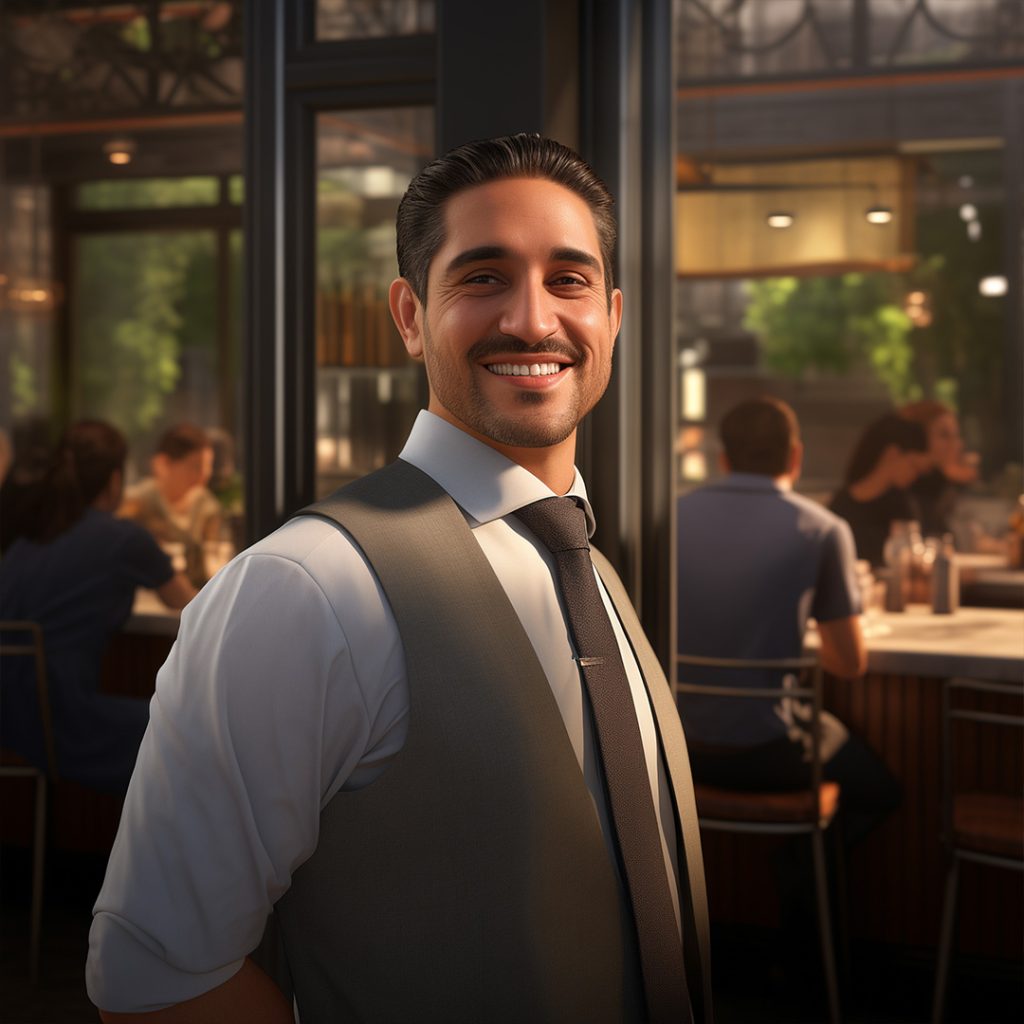 O Maître é responsável pela qualidade do serviço e pelo desempenho da equipe de atendimento no restaurante.